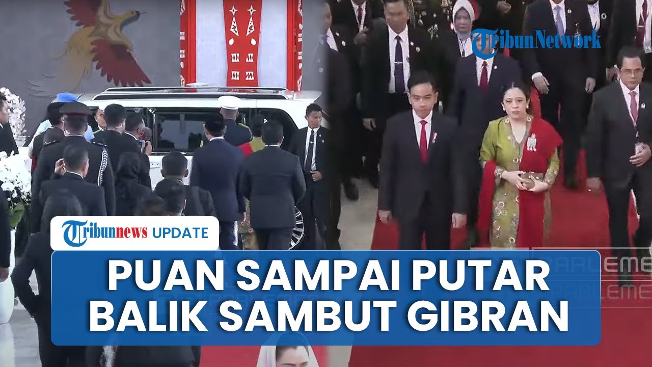 Puan Sampai Balik Badan dan Putar Balik Sambut Wapres, Gibran Langsung Menyalami dan Jalan Bersama