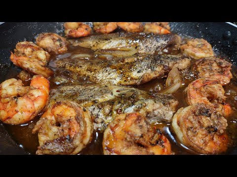 🐟🦐THE BEST BUTTER GARLIC FISH🐠N SHRIMP🍤MELT IN YOUR MOUTH👄
