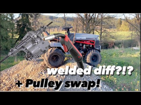 How to WELD/LOCK a lawn mower Transaxel! + Pulley Swap! (Trail Mower Build pt.6)
