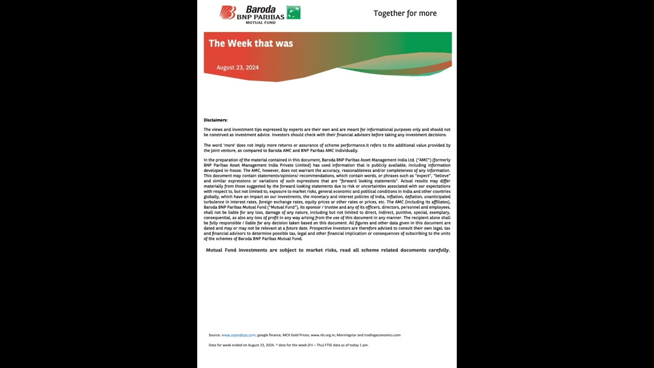 The week that was 23rd August 2024 BARODA BNP PARIBAS pdf #investment