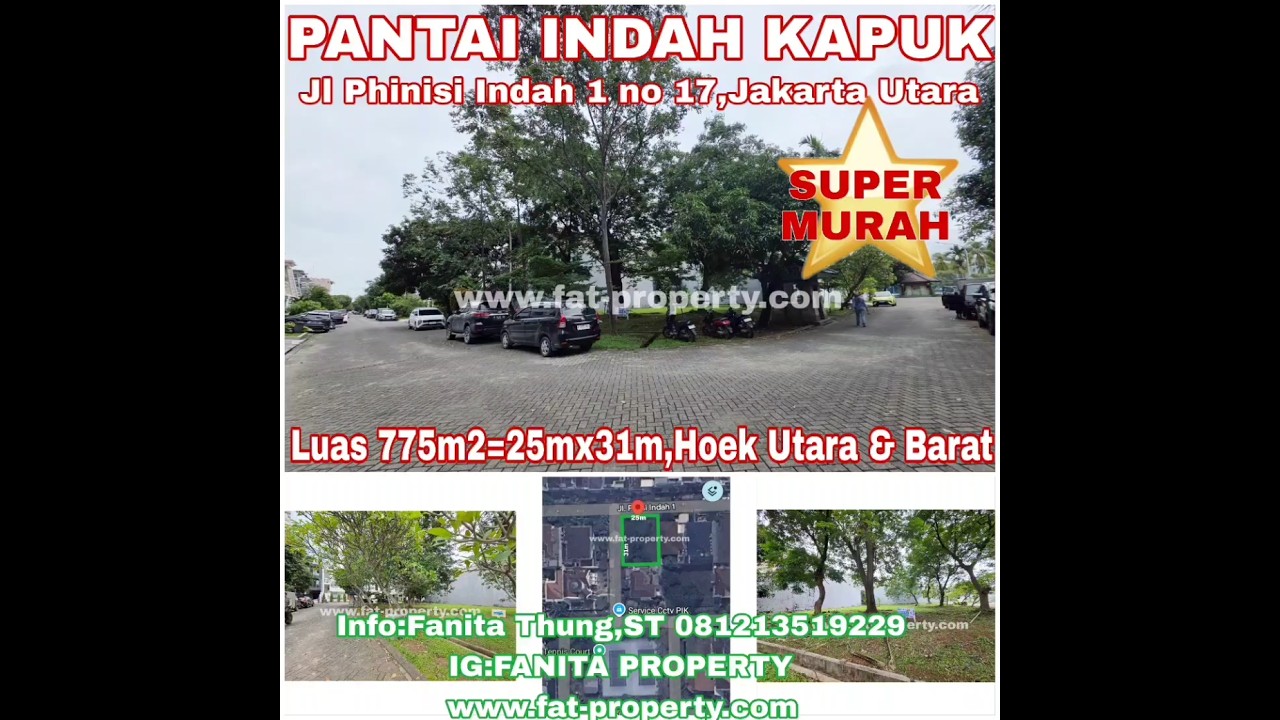 Super Cheap! Exclusive Residential Land for Sale at Phinisi Indah 1 No 17, Pantai Indah Kapuk, North Jakarta.