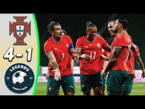 Portugal Legends - World Legends 4:1 - All Goals & Highlights - Luis Figo Amazing Goal