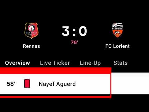 Nayef Aguerd Red Card Vs FC Lorient | Rennes Vs FC Lorient