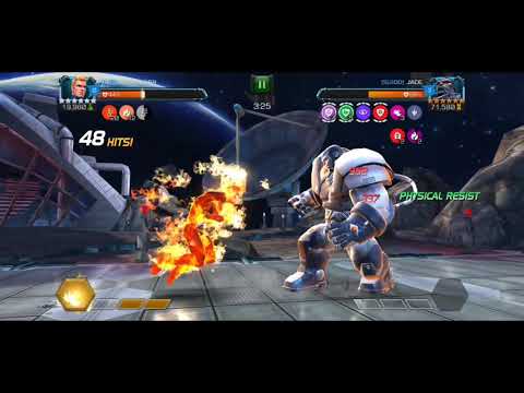 MCOC Alliance War Tier 2 - 6 Star Rank 2 Stubborn Apocalypse Boss Solo w/ Human Torch