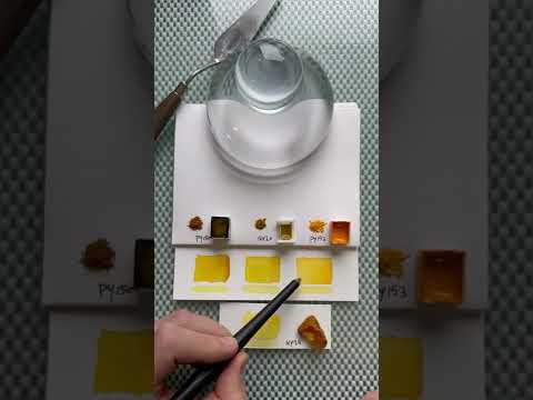 Genuine Indian yellow NY20 , and a comparison with Gamboge, PY153 and PY150