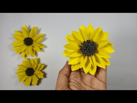 Beautiful Paper Sunflower Tutorial | Easy Way To Make Beautiful  DIY Small Paper Flower