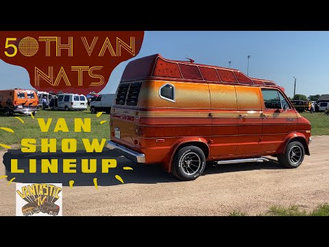 50th Van Nationals Custom Vans Lining Up for the Van Show Sterling CO National Truck In USA