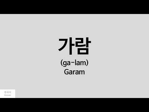 [Kpop] How to pronounce Garam (가람) - SHA SHA