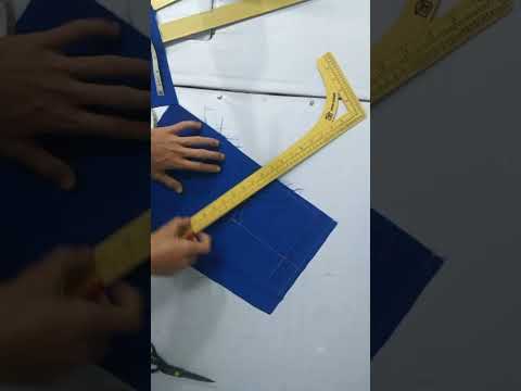 cara mudah membuat pola saku tempel lancip