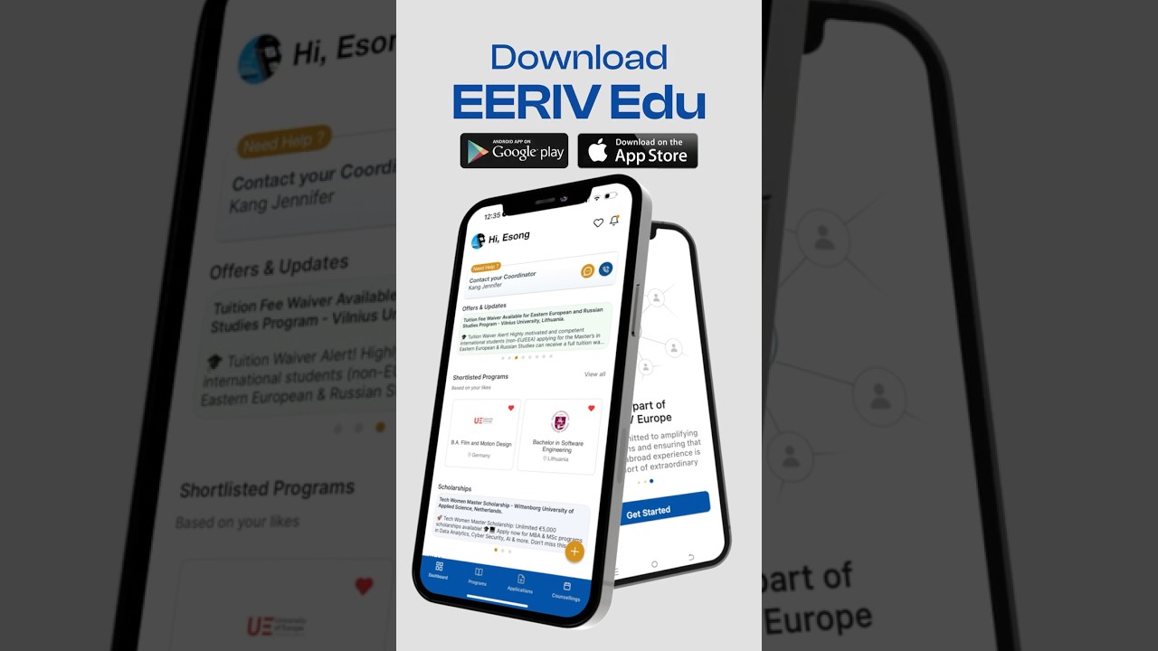 Study in Europe with EERIV Edu - Download now on Android & iOS stores #studyabroad  #studyineurope
