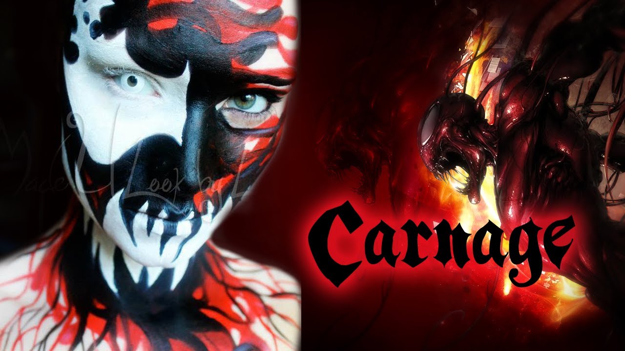 Spiderman: Carnage Makeup/Face Paint Tutorial 2012