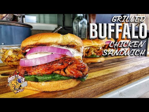 Grilled Buffalo Chicken Sandwich with Blue Cheese Sauce