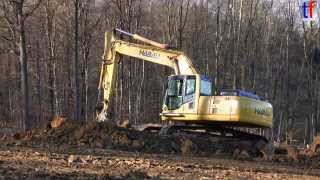 preview picture of video 'KOMATSU PC 290-8, 340-7 / NBS Stuttgart - Ulm / PFA 2.1c Aichelberg, 20.03.2014.'