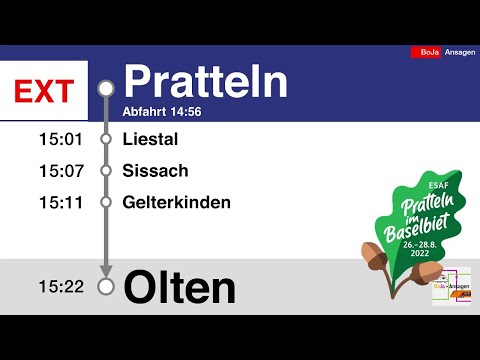 SBB Ansagen | ESAF EXT Pratteln - Olten | BoJa Ansagen