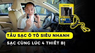 Tư vấn tẩu sạc ô tô - Tẩu sạc nhanh Texpad 4 chân dùng cho mọi thiết bị, sạc được cả Iphone 15