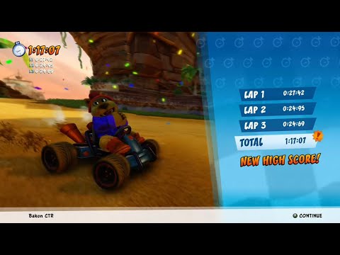 CTR:NF - Crash Cove 1:17.07 + 27.36 SL