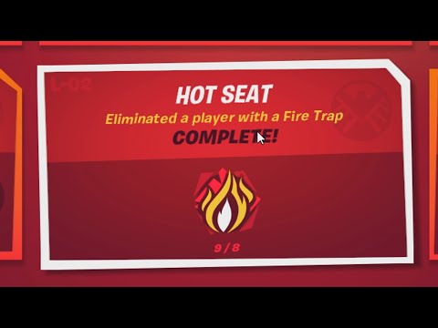 ✅ HOT SEAT Eliminated a player with a Fire Trap - Fortnite L-02 Punch Card