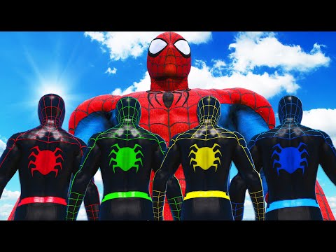 SPIDERMAN MUSCLE vs TEAM SPIDER-MAN MILES MORALES - Epic Superheroes Battle