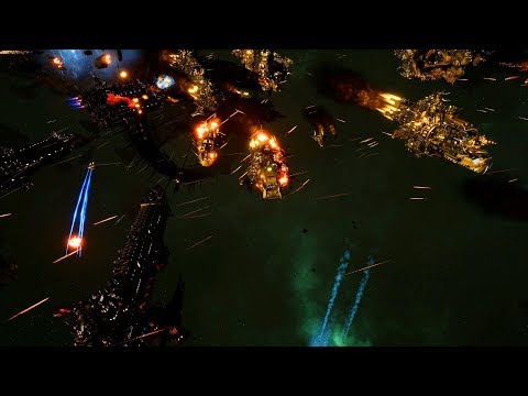 Imperial Navy vs Orks! - Massive Battle, Skirmish Gameplay, Battlefleet Gothic Armada 2