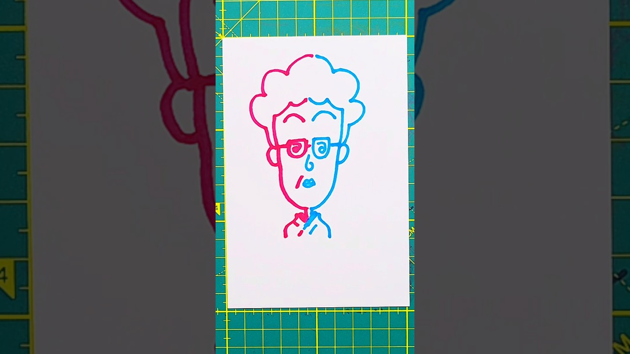 両手で丸尾君のお母さんを描いています！おどるポンポコリンAdo「ちびまる子ちゃん」#ちびまる子ちゃん #描き方 #drawing #おどるポンポコリン