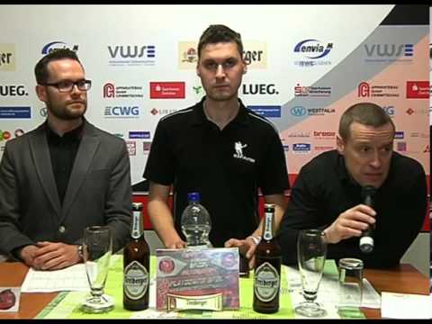 Pressekonferenz nach dem Playdownspiel Eispiraten vs. Bad Nauheim 18.03.2014