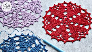 Simple and Beautiful Hearts Motif/Doily | How to Crochet a Heart Doily for Valentines Day | 9 rounds