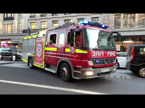 London Fire Brigade Mercedes Pump Responding (Bullhorn)