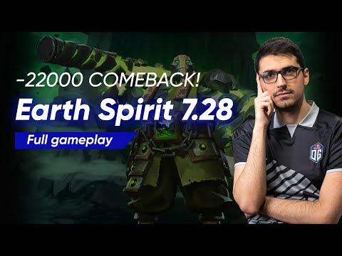 Earth Spirit by OG.Saksa EPIC COMEBACK | Full Gameplay Dota 2 7.28