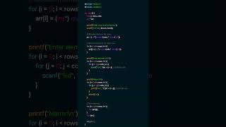 2D Array Using Pointers in C 🔥 Dynamic Matrix Creation Easy | #clanguage #cprogramming #codingtips