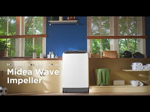 Video thumbnail of Máquina de Lavar Automática Wave Impeller Midea 16kg com Tampa Soft Close