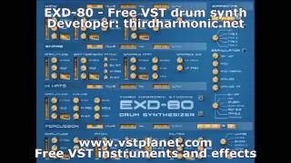 Video thumbnail for EXD-80 - Free VST drum synth - vstplanet.com by Plugins Collection