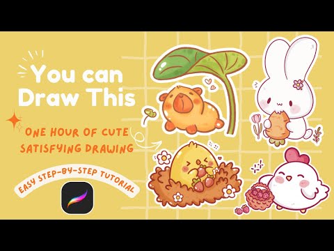 How to Draw Cute Kawaii Animals in Procreate ✨|| Beginner Friendly Tutorial ✏️🍃