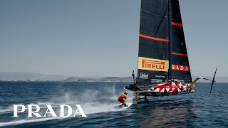 In the wake of Luna Rossa: the extreme wakeboarding of Nikolas Plytas in Prada Linea Rossa