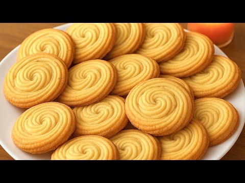 🍪 4-Ingredient Danish Butter Cookies — Melt-In-Your-Mouth!