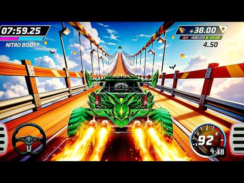 Mega Ramp Monster Car Racing 3D - Extreme Car Stunts -Android Gamepla #MegaRamp #3DGames #CarRacing