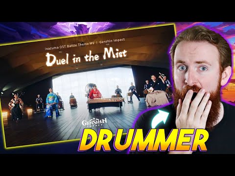Duel in the Mist DRUMER REACTION! Inazuma Battle Theme