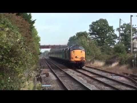 DRS 37603 & 37601 Speed Through Ashchurch, 29th August 2014.
