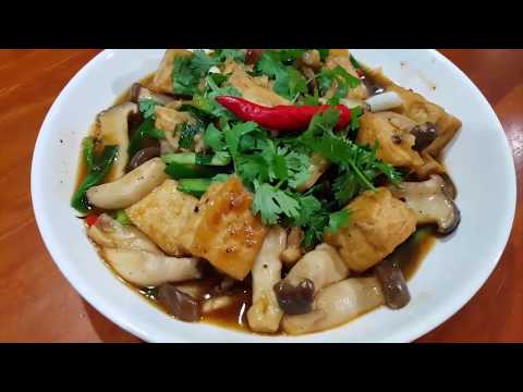 Đậu hũ xào nấm