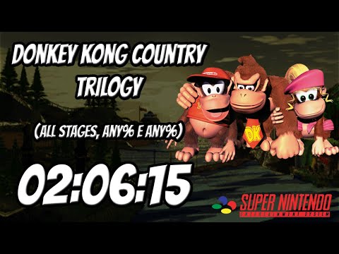 Donkey Kong Country Trilogy Speedrun (All Stages, any%, any%) em 2:06:15