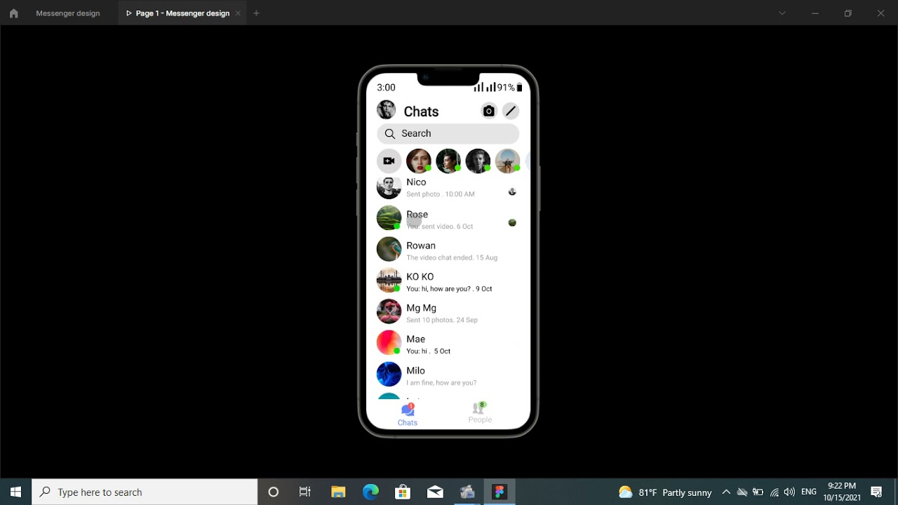 messenger design in figma