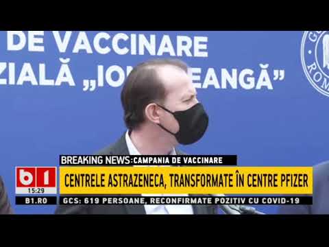 CENTRELE ASTRAZENECA, TRANSFORMATE IN CENTRE DE VACCINARE PFIZER_Stiri B1_16 aprilie 2021