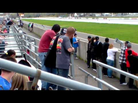 Tool driving up spectators lane after announcement