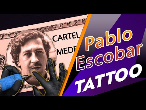 Pablo Escobar Black and grey tattoo process