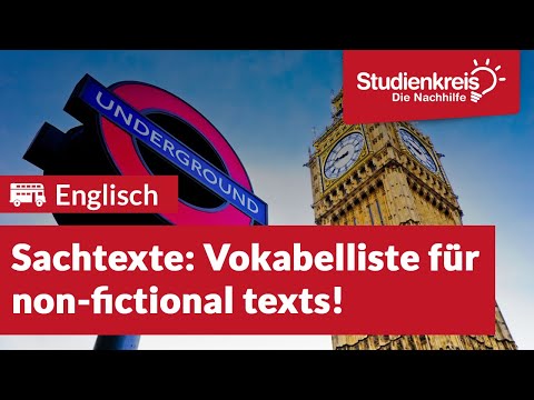 Sachtexte: Vokabelliste für non-fictional texts | Englisch verstehen mit dem Studienkreis