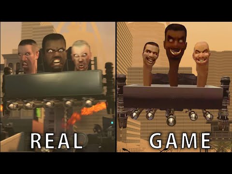 Skibidi toilets battles REAL VS GAME (Cameramen, TV man Boss, TV Woman, Toxic Skeleton)