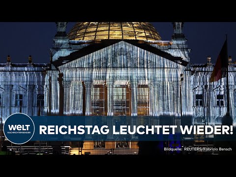 Video Thumbnail: REICHSTAG VERHÜLLT: Lichtspektakel - Christo verwandelt Bundestag in digitales Kunst-Phänomen!