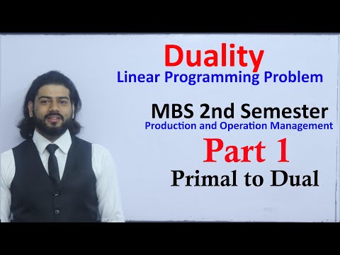 Duality Changing Primal to Dual  MBS 2nd Semester Production and Operation Management LPP