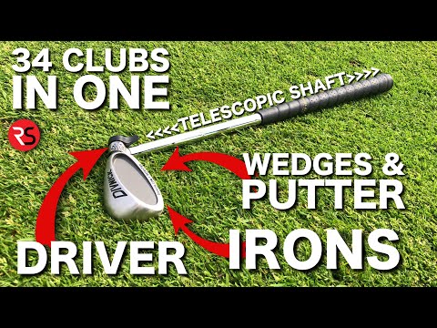 Golfing with one adjustable club (34 clubs in 1)