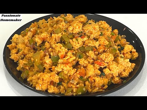 Tofu Scramble Recipe - Scrambled Tofu Indian Style-Tofu Bhurji-How To Make Tofu Scramble-Tofu Recipe