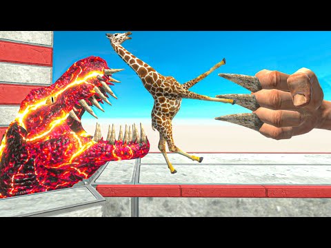 MYTHICAL PUNCH Into The Mouth LAVA T-REX ► Animal Revolt Battle Simulator